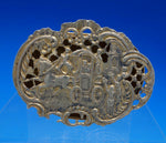 English Sterling Silver Box Vermeil Pierced Lid Horse and Carriage (#4622)