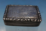 William Simposon WS English Sterling Silver Vinaigrette Box Hand Engraved #6609