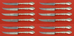 Melrose by Gorham Sterling Silver Steak Knife Custom Set 12 pieces 8 1/2"