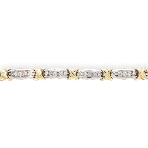 10k Gold 1.40 Carat TW Genuine Natural Diamond Tennis Bracelet 7 1/8" (#J7039)
