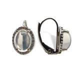 14k Gold 1.80ct TW Genuine Moonstone and Diamond Halo Leverback Earrings #J7126
