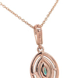 14k Rose Gold Brazilian .20ct Paraiba Genuine Tourmaline Diamond Pendant #J7433