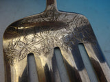 Shiebler Sterling Asparagus Fork Acid Etched Flowers Berries 9 1/4" Superb