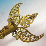 Gilt Bronze Posey Posy Pin with Applied Filigree Pierced Wings (#J1272)