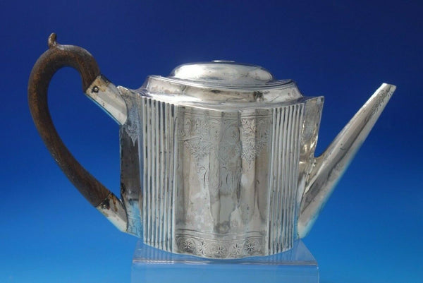 PBAB English Sterling Silver Tea Pot London Hand Engraved c.1790 (#6007)