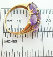10k Yellow Gold Ring with Seven Carats of Genuine Natural Amethysts (#J3034)