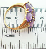 10k Yellow Gold Ring with Seven Carats of Genuine Natural Amethysts (#J3034)