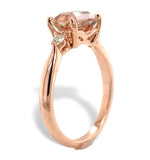 14k Rose Gold 1.49 Carat Genuine Natural Oregon Sunstone Diamond Ring (#J7556)
