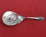 Grande Baroque by Wallace Sterling Silver Nut Spoon Pierced Roses Flowers 5 1/4"
