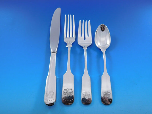 Colonial Eagle by Gorham Sterling Silver Flatware Service 12 Set Service 51 pcs