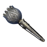 English 1867 Sterling Tussie Mussie with Tripod Base Hand Chased (#J7458)