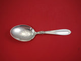 Princess Fuchsia by Frigast Sterling Silver Pea Spoon Pierced w/ Leaves 9 7/8"