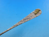 Hammered and Applied by D&H Sterling Silver Cocktail Fork 3 7/8" w/ Gold Grapes