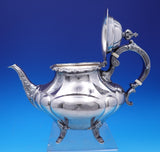 Georgian Rose by Reed and Barton Sterling Silver Tea Set 4pc w/ SP Tray (#9012)