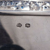 English Silver Tray with Pierced Border and Lion Feet for Inkwell (#4262)