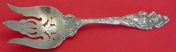 Love Disarmed by Reed and Barton Sterling Salad Serving Fork Old GW Pierced 11"