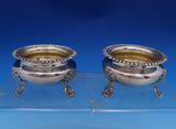 English Victorian Sterling Silver Salt Dip Master Set 2pc GW Interior (#8324)
