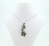 14k White Gold Genuine Natural Ruby and Diamond Flower Pendant (#J4325)