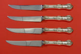 Kings by Wallace Sterling Silver Steak Knife Set 4pc HHWS Custom Made 8 1/2"