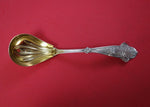 Wood and Hughes Sterling Silver Gravy Ladle Gold Washed Large Fluted 8 1/4"