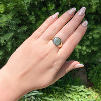 10k Yellow Gold Plain Blank Men's Signet Ring Size 8 Jewelry (#J6795)