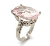 14k White Gold Large 10.85 Carat Genuine Natural Morganite Ring (#J6548)