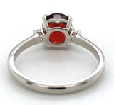 Platinum 2.34 Carat Genuine Natural Spessartine Garnet and Diamond Ring (#J7616)