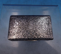 French .800 Silver Box Ornate Chasing w/ Snowflake Medallion GW Interior #6876