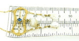 Art Nouveau 10k Yellow Gold Pearl Festoon Necklace w/Lab-Created Sapphire #J4381