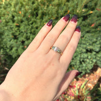 10k Yellow Gold 1.06ct Genuine Natural Moonstone and Green Sapphire Ring #J6462