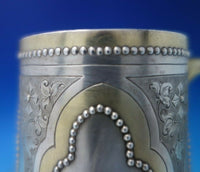 William Hunt Victorian English Sterling Silver Baby Cup Partial Gilt Beads #6276
