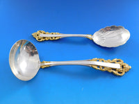 Medici Golden Accent by Gorham Sterling Silver Flatware Set 12 Service 66 Pieces