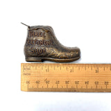 Metal Three Feet In One Shoe Vintage Measuring Tape 1 1/2" Tall