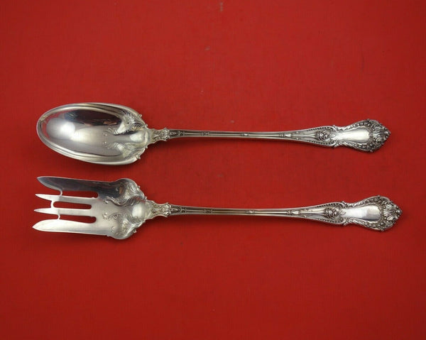 Dorothy Vernon by Whiting Sterling Silver Salad Serving Set 2pc AS Orig 11 7/8"