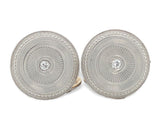 Pair of 14k Yellow Gold Men's Cufflinks with Platinum Top and Diamonds (#J6872)