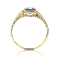 14k Gold 1.44 Carat Asscher Cut Ceylon Genuine Natural Sapphire Ring (#J6805)