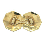 Pair of 14k Yellow Gold Men's Ostby Barton Cufflinks with Platinum Top (#J6862)