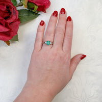 14k White Gold .90ct Columbian Genuine Emerald Diamond Ring w/Report (#J7166)