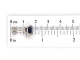 Platinum 4.05 Carat TW Blue Genuine Natural Sapphire Stud Earrings (#J7518)
