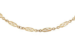 18k Yellow Gold Handmade European Chain Necklace Jewelry (#J7358)