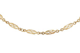18k Yellow Gold Handmade European Chain Necklace Jewelry (#J7358)