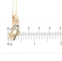 14k Yellow Gold Pendant w/Genuine Natural Gold Vein Quartz and Diamonds (#J6670)
