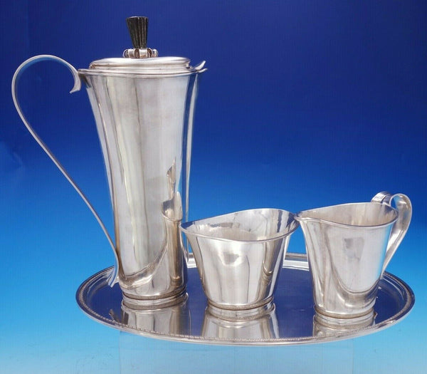 Richard Blanchard Sterling Silver Four Piece Coffee Set Hand Wrought (#4457)