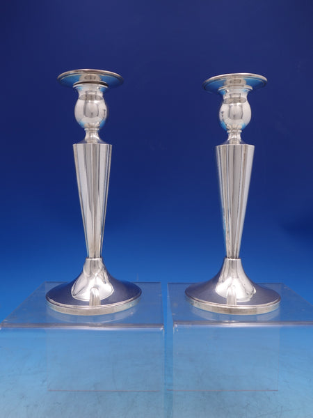 Sterling Silver Candlestick Pair 7 1/2" Vintage Unknown maker G608 (#7082)