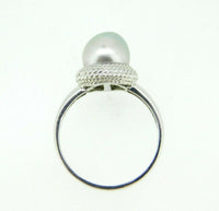 14k Grey 9.75mm Tahitian Pearl Ring (#J5010)