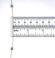 14k Yellow Gold Chain 16.5" with Twelve Jade Beads Jewelry (#J6224)