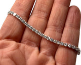 Anna Zuckerman Luxury Diamond-Coated CZ Bolo Bracelet Platinum 925 Silver New