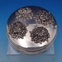 Chrysanthemum by Shreve Sterling Silver Jewelry Case Rounded 1 3/4" x 5" (#7913)