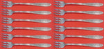 William and Mary by Lunt Sterling Silver Cocktail Fork Set 12 pieces 5 1/2"