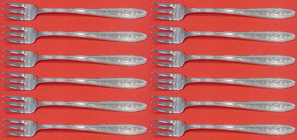 William and Mary by Lunt Sterling Silver Cocktail Fork Set 12 pieces 5 1/2"